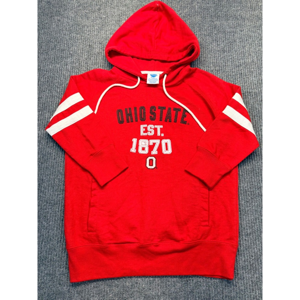 NCAA Ohio State Buckeyes Kids Red 3/4 Sleeve Hoodie Sweatshirt L